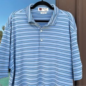 iliac Light Blue with Black and Blue Stripes Golf Polo XL